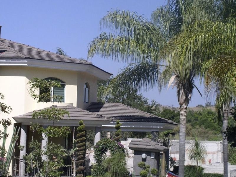Tile roof on a two-story home
