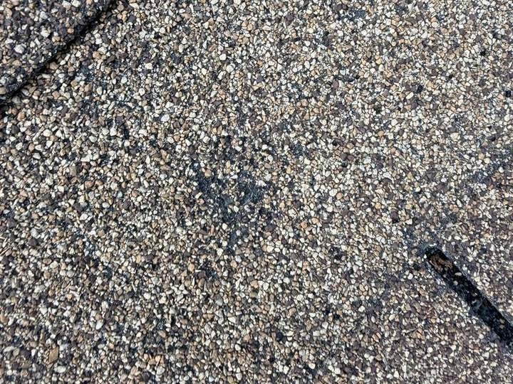 Hail damage on an asphalt shingle