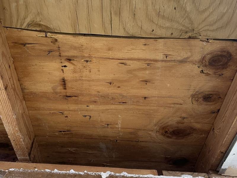 Rotted roof decking found and replaced during a repair