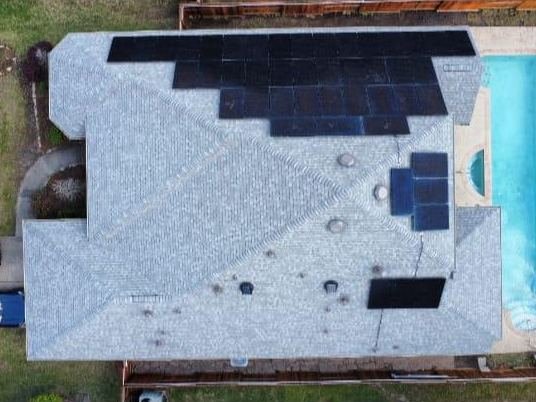 Home with solar panels on the roof
