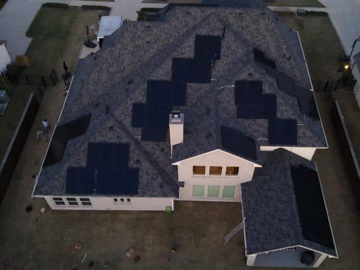 Home with solar panels on the roof