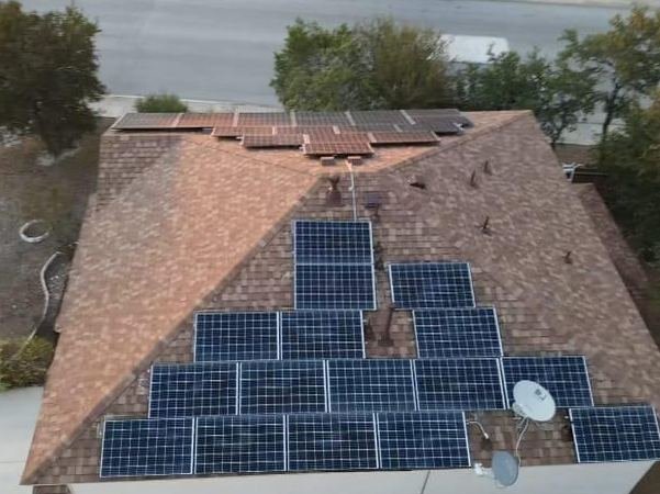 Home with solar panels on the roof