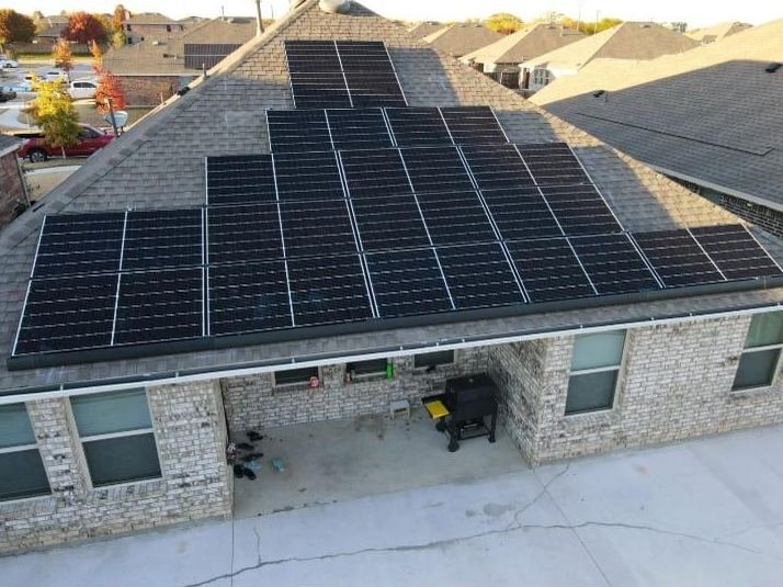 Home with solar panels on the roof