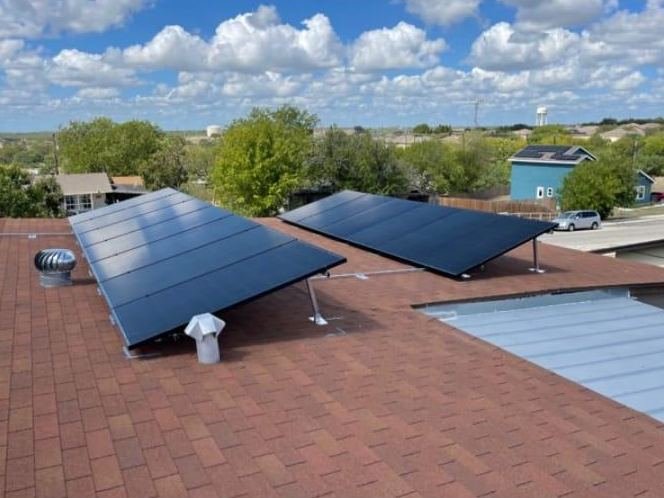 Home with solar panels on the roof