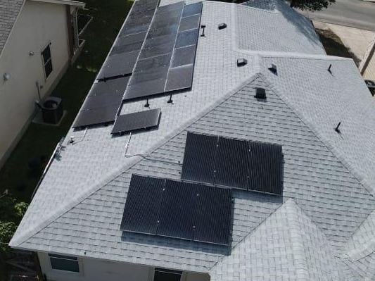 Home with solar panels on the roof