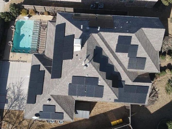 Home with solar panels on the roof