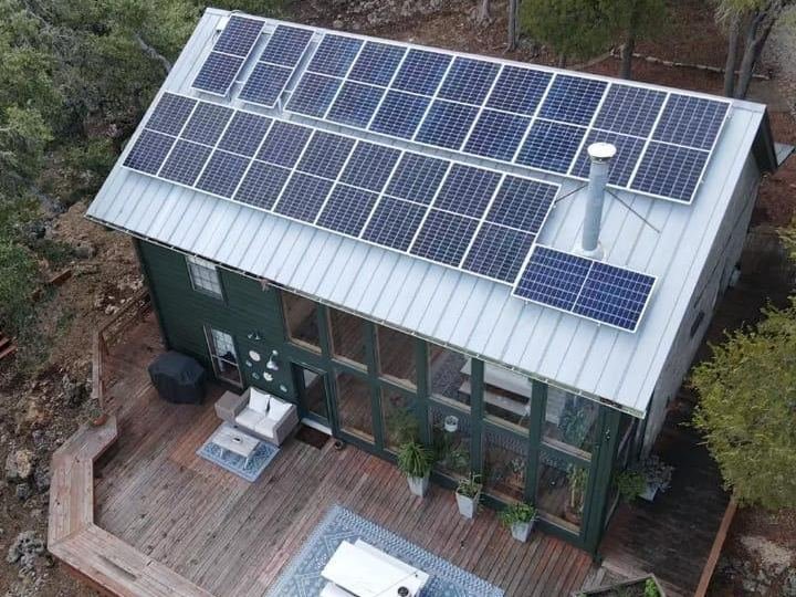 Home with solar panels on the roof