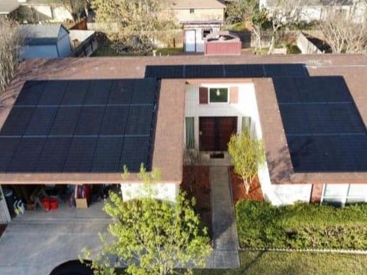 Home with solar panels on the roof