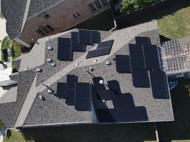 Home with solar panels on the roof