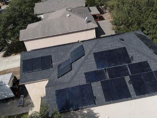 Home with solar panels on the roof