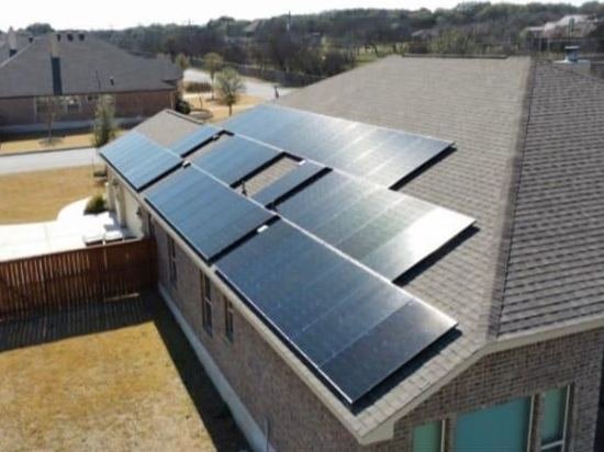 Home with solar panels on the roof