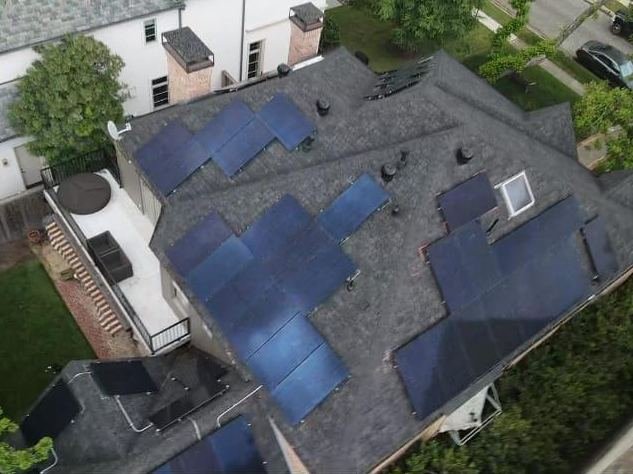 Home with solar panels on the roof