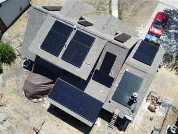 Home with solar panels on the roof